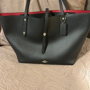 COACH Market Tote! Please see pics for damage on straps and pen markings